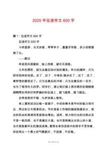 2025年征途作文600字