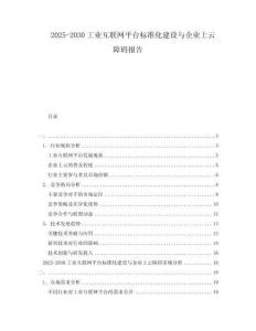 2025-2030工業互聯網平臺標準化建設與企業上云障礙報告