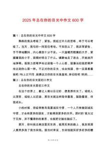2025年總在你的目光中作文600字