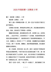 2025年我的第一次熬夜-小學(xué)