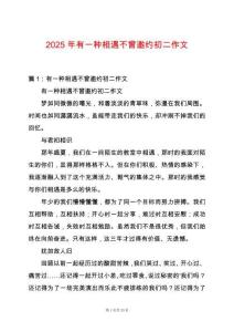 2025年有一種相遇不曾邀約初二作文