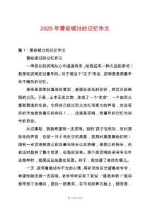 2025年曾經錯過的記憶作文