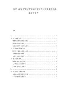 2025-2030智慧城市基礎(chǔ)設(shè)施建設(shè)與數(shù)字化轉(zhuǎn)型戰(zhàn)略研究報告