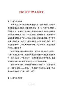 2025年放飛的小鳥作文
