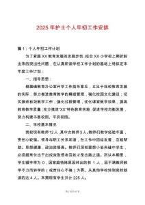 2025年護士個人年初工作安排