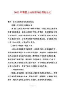 2025年懦弱土的判別與處理的論文
