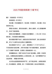 2025年我的爸爸是“小偷”作文