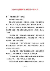 2025年我懂得生活的另一面作文