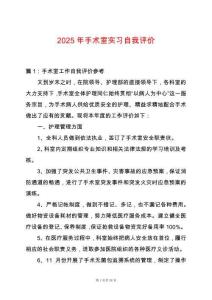 2025年手術(shù)室實(shí)習(xí)自我評(píng)價(jià)