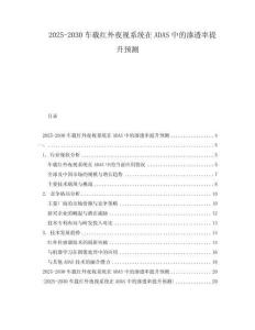 2025-2030車載紅外夜視系統在ADAS中的滲透率提升預測