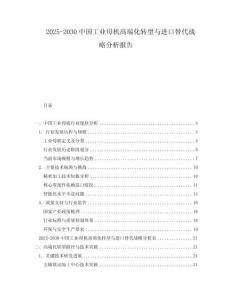 2025-2030中國工業母機高端化轉型與進口替代戰略分析報告