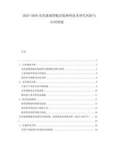 2025-2030光伏玻璃背板封裝材料技術替代風險與應對預案