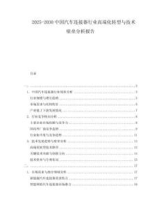 2025-2030中國汽車連接器行業(yè)高端化轉(zhuǎn)型與技術(shù)壁壘分析報(bào)告