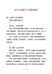 2025年清明節上墳留意事項