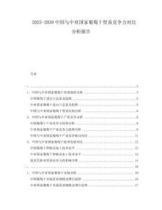 2025-2030中國與中亞國家葡萄干貿易競爭力對比分析報告