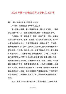 2025年第一次做公交車上學作文300字