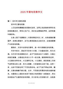 2025年雷電現(xiàn)象作文