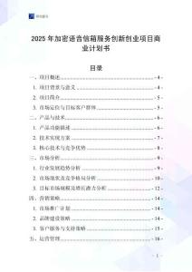 2025年加密語音信箱服務創新創業項目商業計劃書