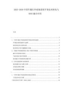 2025-2030中國車載紅外夜視系統軍事技術轉化與ADAS融合應用
