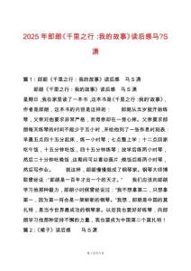 2025年郎朗《千里之行：我的故事》讀后感馬-S瀟