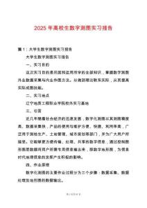 2025年高校生數(shù)字測(cè)圖實(shí)習(xí)報(bào)告