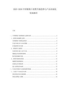 2025-2030中國葡萄干消費升級趨勢與產品高端化發(fā)展路徑