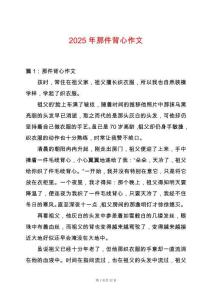 2025年那件背心作文