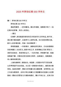 2025年夢回紅樓550字作文