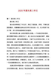 2025年遺失高二作文