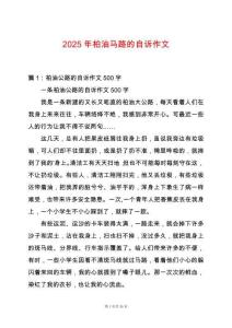 2025年柏油馬路的自訴作文