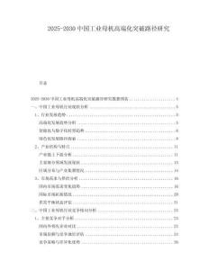 2025-2030中國工業母機高端化突破路徑研究