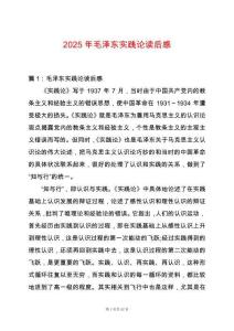 2025年毛澤東實(shí)踐論讀后感