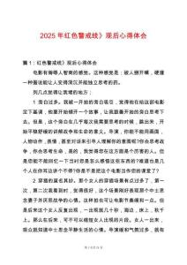 2025年紅色警戒線》觀后心得體會