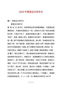 2025年看我這記性作文