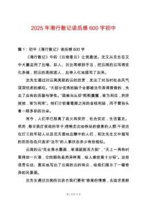 2025年湘行散記讀后感600字初中
