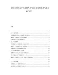 2025-2030元宇宙虛擬人IP商業(yè)化變現(xiàn)模式與版權(quán)保護(hù)報告