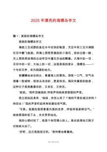 2025年漂亮的海螺島作文