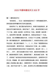 2025年趣味嬉戲作文800字