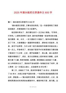 2025年滴水能把石穿透作文600字
