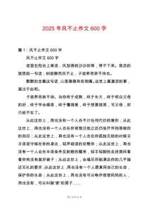 2025年風(fēng)不止作文600字