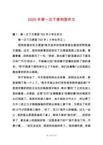 2025年第一次下便利面作文