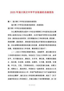 2025年淄川其次中學(xué)平安檢查的自查報告