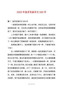2025年追求完備作文500字