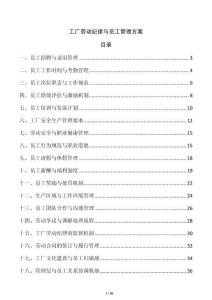 工廠勞動紀律與員工管理方案