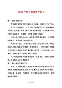 2025年除夕的夜景作文0