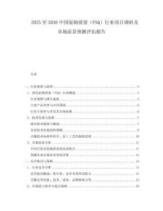 2025至2030中國泵軸質量（PSQ）行業項目調研及市場前景預測評估報告