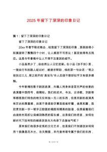 2025年留下了深深的印象日記