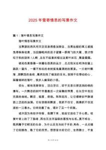 2025年雪寄情思的寫景作文