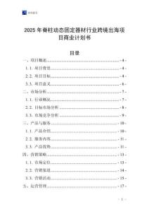 2025年脊柱動態固定器材行業跨境出海項目商業計劃書