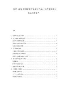 2025-2030中國甲基丙烯酸羥乙酯行業政策環境與市場預測報告